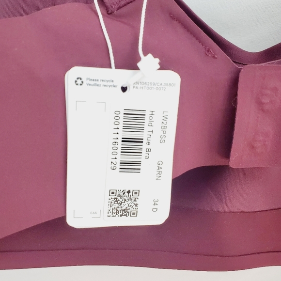 NWT Lululemon Hold True Bra Light Red Garnet 34D - Picture 7 of 12
